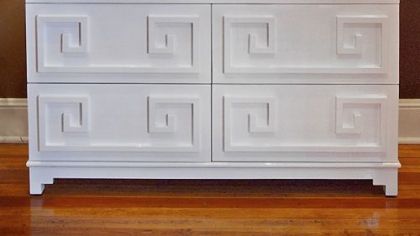 Werstler Greek key chest with Clayton lamp.