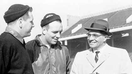 Green Bay Packers Coach Vince Lombardi (far right)