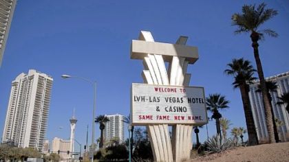 The marquee outside the Las Vegas Hotel and Casino no longer carries the Hilton brand name.