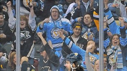 Kris Letang celebrates his goal against Montreal Friday night at Consol Energy Center == his first goal since returning from a two-month absence because of a concussion.