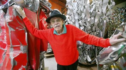 Sculptor John Chamberlain in his Shelter Island, N.Y., studio in May 2011.