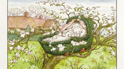 Detail from "Hush-a-Bye, Baby" in "Draw Me a Story: A Century of Children's Book Illustration."
.