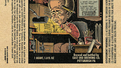 Ed Piskor's label for Illustration Ale, which will benefit the ToonSeum.