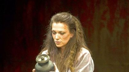 Catherine Eaton in the title role of Pittsburgh Public Theater's production of "Electra."