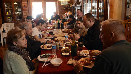 A feast followed the traditional soprasseta-making party at Leon and Karen Panella's Prospect home.