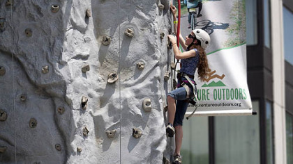 One of many free activities, the climbing wall is a great opportunity to test one's vertical skills during Great Outdoors Week.