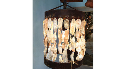 Low Country's Oyster shell hanging drum lantern.