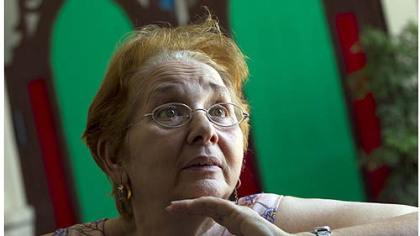 Norma Arias Puente in her Casa Catedral on the square in Santiago de Cuba.