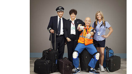 Southwest Airlines employees Captain Armin Irvani, left, Rose Dunn, Joshua Pumphrey and Julia Bell give behind-the-scenes look at the airline in the new TLC reality series "On the Fly."