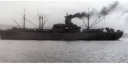 The U.S.S. Sangay AE-10, an ammunition and explosives ship, that World War II veteran John Clifford served on along with Mel Zimmermann.
