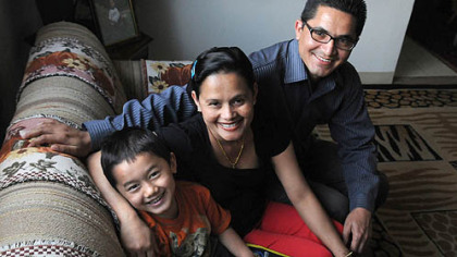 Born in Swamitar, Bhutan, Tek Rimal is from a family of nine. He spent 19 years in a hut roofed in plastic sheeting at a refugee camp in Nepal before arriving in Pittsburgh in 2011. Now he lives in Bellevue with his wife, Chandra, and their 6-year-old son, Anuj.