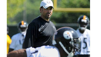 Steelers new offensive coordinator Todd Haley during practice at the Steeler's South Side facility.