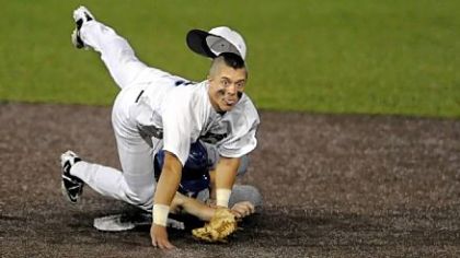 Seneca Valley's Zach Creedon turns a game-ending double play to snuff out a Mt. Lebanon rally in the Class AAAA game.