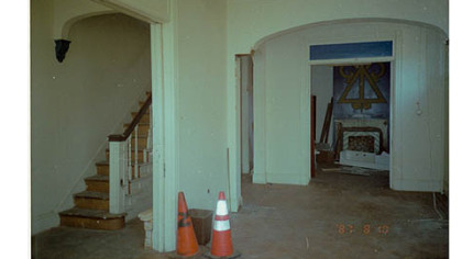The living room before restoration.