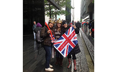 The streets of London near the Thames River were jammed with people turning out in rainy, windy conditions to watch the flotilla celebrating Queen Elizabeth's Diamond Jubilee.