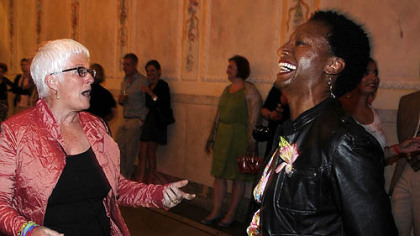 Karen Kelly dances with Kilolo Lucket.