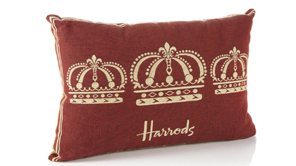 Rectangular Crown Cushion, available at Harrods in London and www.harrods.com