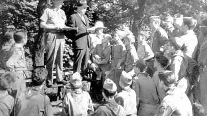 In this June 1962 photo, police enlist Boy Scouts to help search for 10-year-old Mary Ann Verdecchia.