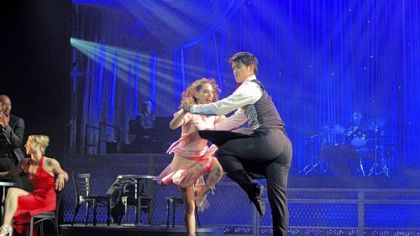 Ramona Kelly and Christopher Vo perform to music of Frank Sinatra in "Come Fly Away."