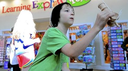 Stephen Donahey, 11, plays a Japanese cup-and-ball game called kendama at the Galleria of Mt. Lebanon mall. He took part in a kendama tournament in Atlanta in November.