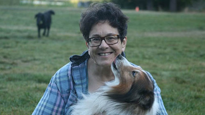 Gina Spadafori and Drew, who is in hospice care.