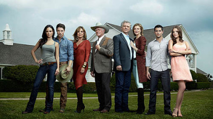 Jordana Brewster, Josh Henderson, Linda Gray, Larry Hagman, Patrick Duffy, Brenda Strong, Jesse Metcalfe and Julie Gonzalo star in "Dallas," which premieres at 9 p.m. Wednesday on TNT.