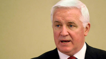 The state should reduce the heavy borrowing that has been spent on thousands of projects statewide, including more than 300 in Allegheny County alone, says Gov. Tom Corbett, seen in an April photo.