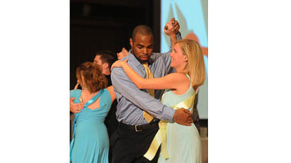 Kellen Hill and Darci Doran, representing the Extra Mile Education Foundation.