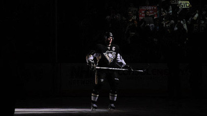 The Penguins' Sidney Crosby at the Consol Energy Center.