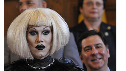 Sharon Needles, left, with members of Pittsburgh City Council Bruce Kraus (upper left) Darlene Harris (upper right) and Bill Peduto (lower right).