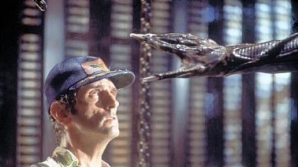 Earthlings didn't fare so well in "Alien," the 1979 film in which an interplanetary cargo ship crew is sent to planet LV426 to serve as unwitting hosts who will bring home monstrous creatures with acid for blood. Harry Dean Stanton's character, top, is about to meet an unpleasant end.