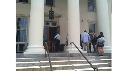 The Centre County Courthouse in Bellefonte, where the Jerry Sandusky trial is ongoing.