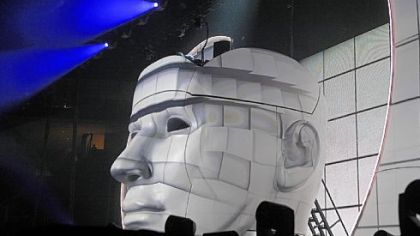 Avicii, a Swedish DJ, remixer and record producer performs atop the head at the Consol Energy Center