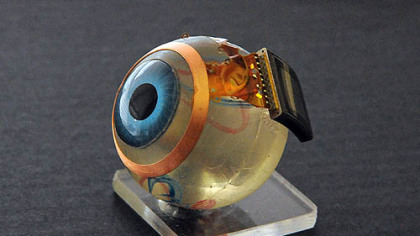Closeup of Shawn Kelly's model of an artifical retina at CMU.