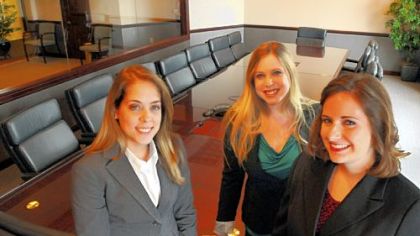 From left, Christina Preville, Sara Lutton and Katherine Janocsko are interning with Goehring Rutter & Boehm, Downtown, this summer.