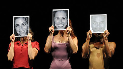 Gina Phillistine as Bebe, Heather Parcells as Judy and Kevin Curtis as Richie in the Pittsburgh CLO production of "A Chorus Line" at the Benedum Center.