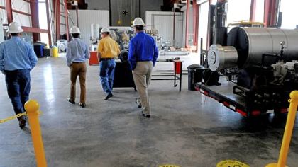 Signage promotes a culture of safety throughout the shop at the Valerus operations near Smithfield, Fayette County.