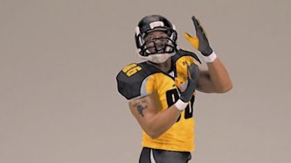 Hines Ward in his role as a Gotham Rogue in the upcoming "The Dark Knight Rises" is depicted in a new action figure.