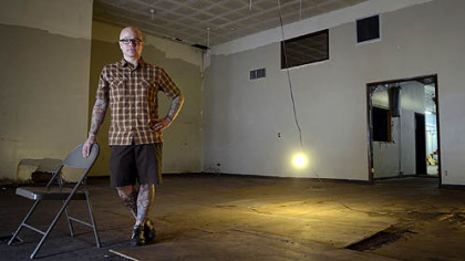 Kevin Sousa in the Braddock space he will convert into a restaurant.