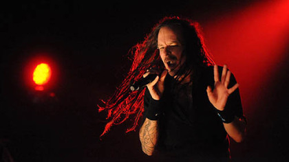 Korn lead singer Jonathan Davis lets loose outside at Stage AE Tuesday.