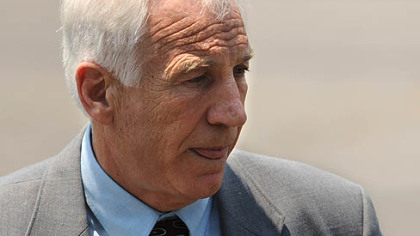 Former Penn State University assistant football coach Jerry Sandusky leaves the Centre County Courthouse in Bellefonte on Thursday. Jurors in Sandusky's child sexual abuse case return to deliberations this morning.