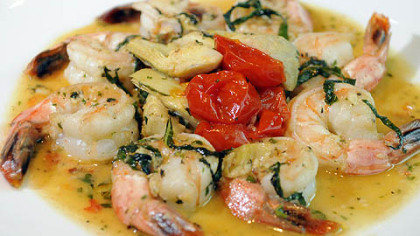 Shrimp scampi at Vallozzi's.