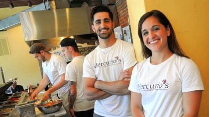 Co-owners Michael and Anna Mercurio at Mercurio's Gelato and Pizza in Shadyside.