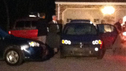 Jerry Sandusky leaves his home this evening to return to the courthouse where the jury has reached a verdict on the sexual abuse charges against him.