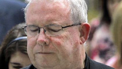 Monsignor William Lynn arrives for the verdict reading Friday for the clergy sex-abuse trial of two Archdiocese of Philadelphia priests.