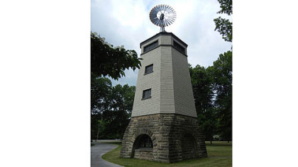President James Garfield's widow, Lucretia, built this windmill to pump water to all floors of the family home in Mentor, Ohio.