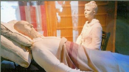 The Garfield Museum, next to President James Garfield's home, features a display re-creating his last days after he was fatally wounded by an assassin.