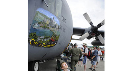 Visitors to the air show were able to tour the inside of the C-130 "City of Pittsburgh" of the 911th Air Wing