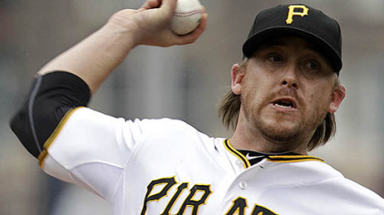 Pirates pitcher Kevin Correia delivers during the first inning.