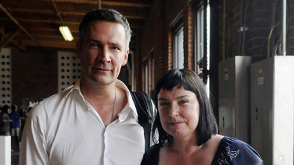 Artists Mark Neville and Jeanette Doyle.